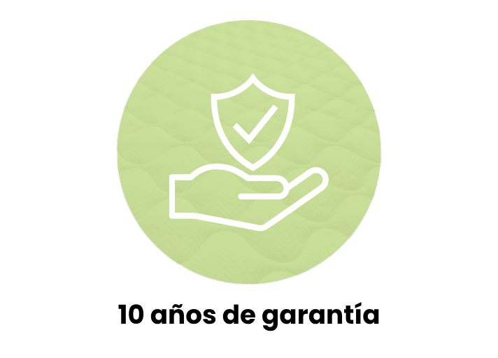 Icono de mano con escudo sobre fondo verde claro, simboliza garantía prolongada