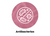Icono de bacterias tachadas sobre fondo rosa, representa colchón con tratamiento higiénico